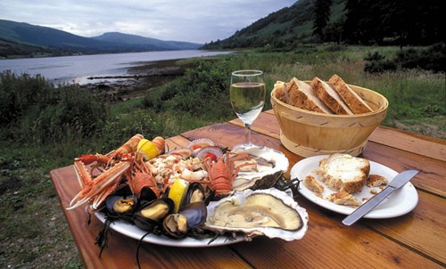 Visit Loch Fyne Oyster Bar to enjoy stunning views & seafood at the same time.