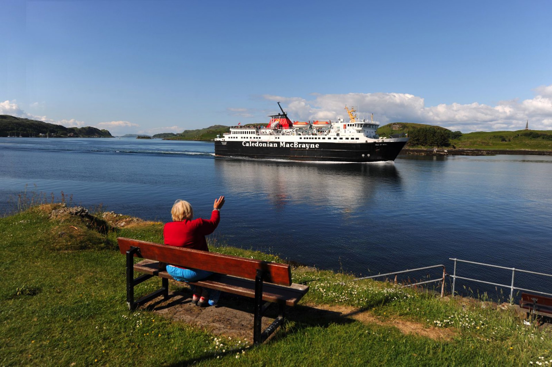 Background image - MV Isle Of Mull Departs Oban Bay June 2012