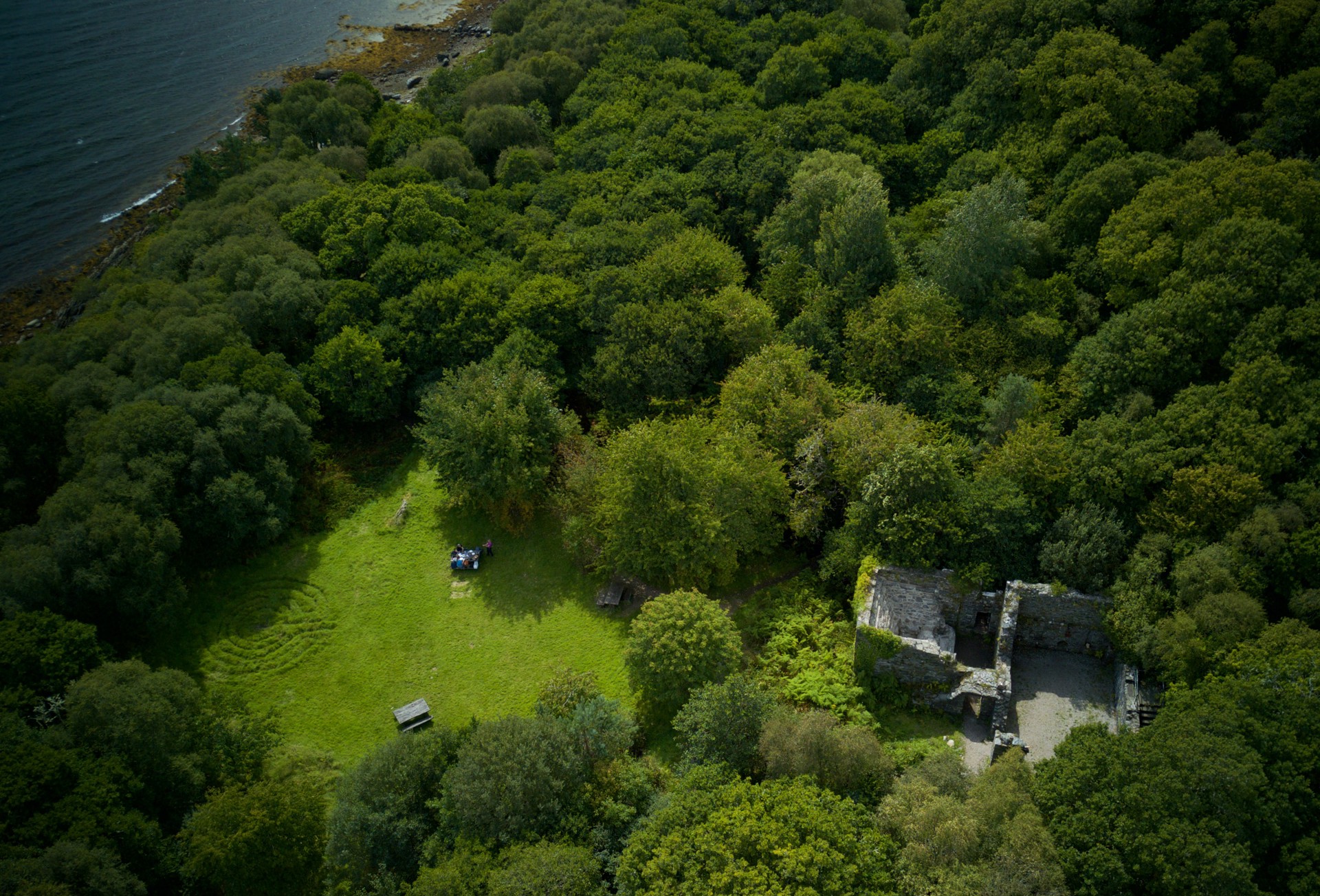 Background image - Taynish Old Mill Ruins (2) Drone