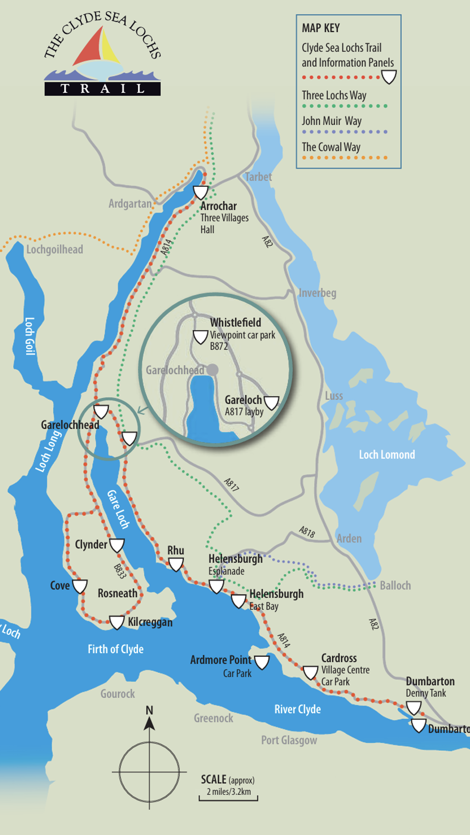 Background image - Clyde Sea Lochs Trail Map