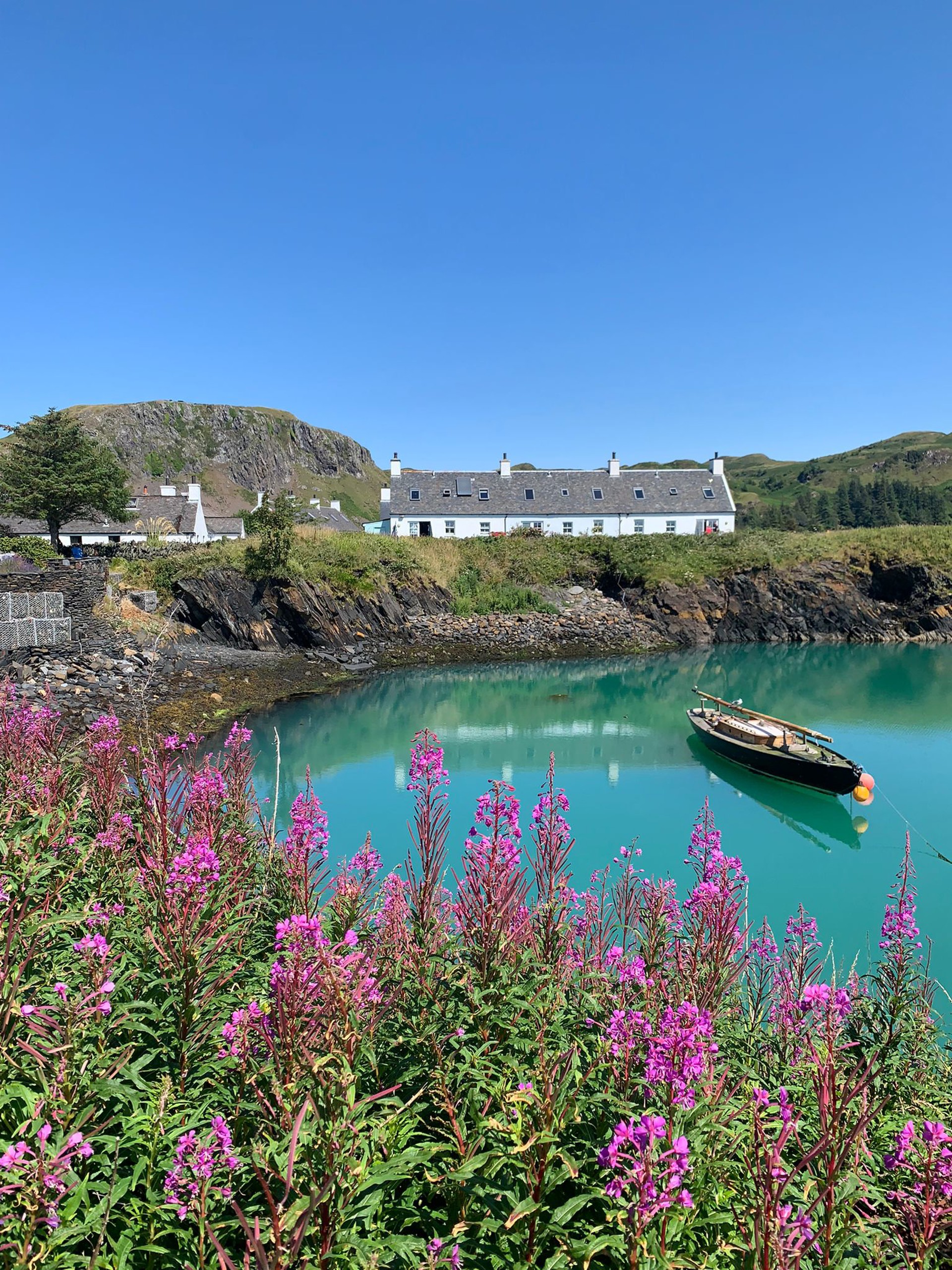 Background image - Kelpie Media Quarry With Boat, Easdale