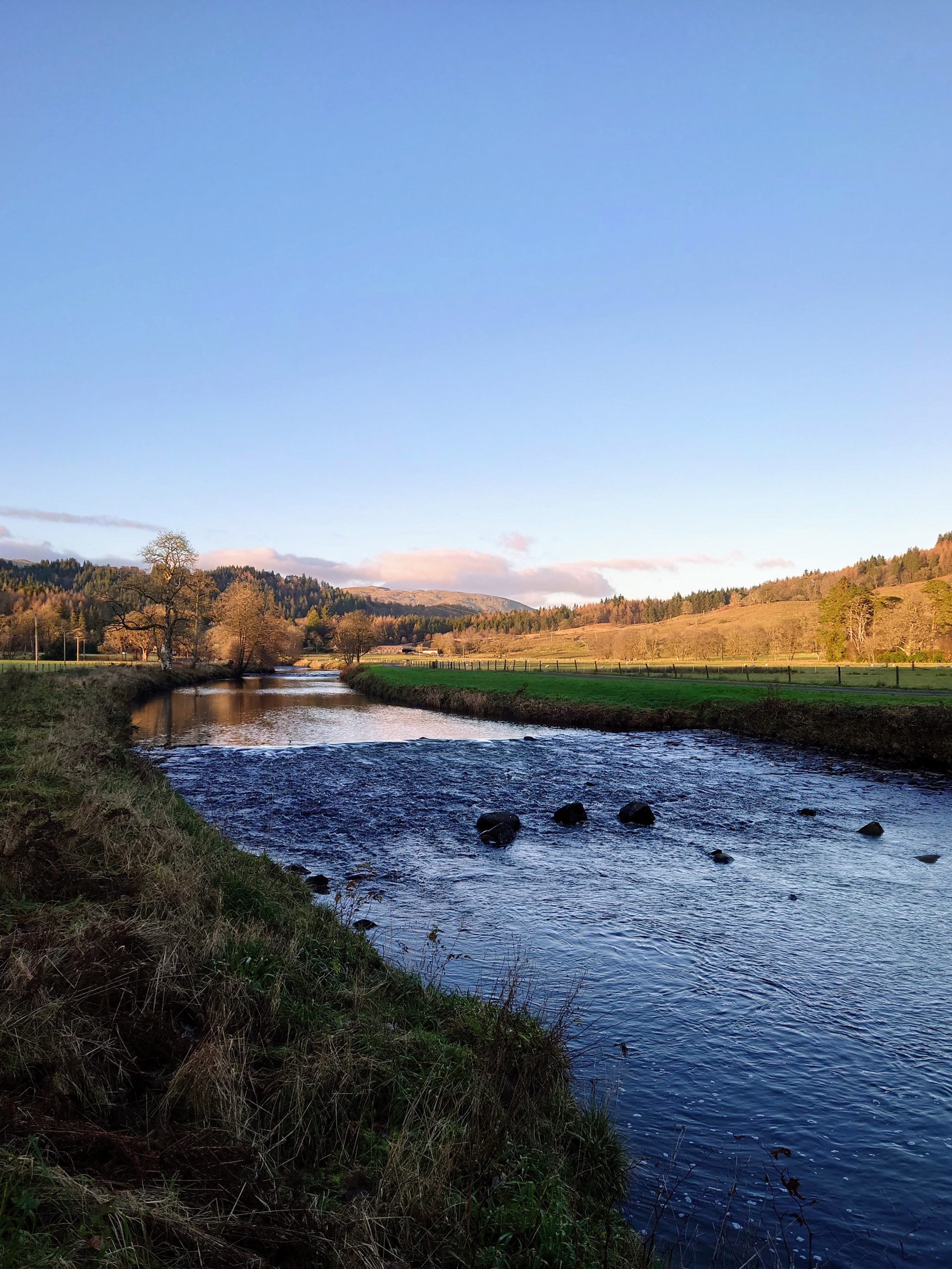 Background image - Salmon Leaps On The River Aray, Heathery Heights
