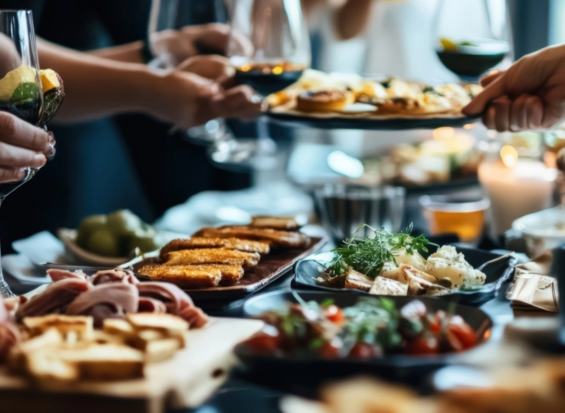 Table Setting Gourmet Food And Wine (002)